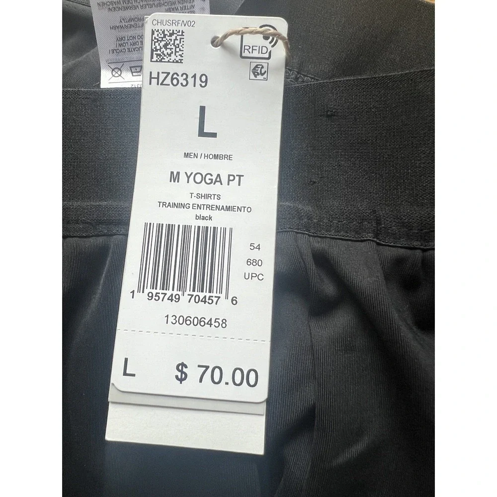 $70 NWT Adidas Aeroready Training Yoga Black Pants Men's Size Large Black HZ6319 - Picture 10 of 15